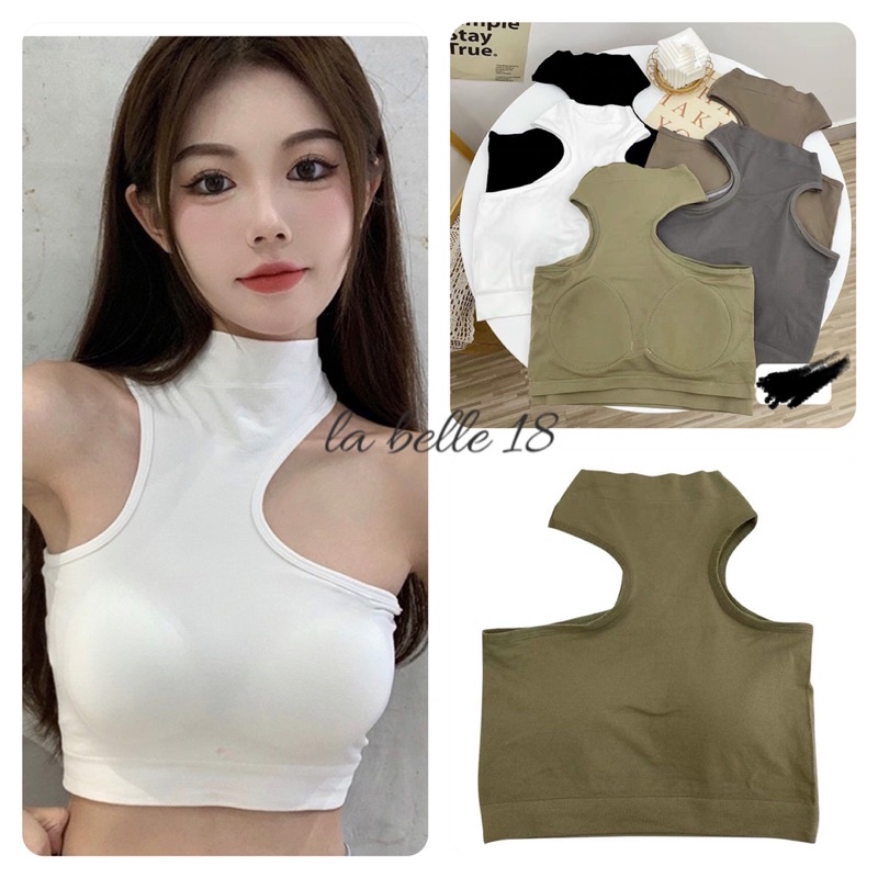 Áo khoét nách ba lỗ sát nách Áo bra croptop có đệm ngực