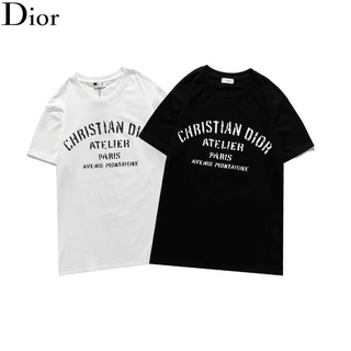 Dior Áo Thun Tay Ngắn Chất Liệu Cotton In Họa Tiết Thời Trang Cho Nam Nữ