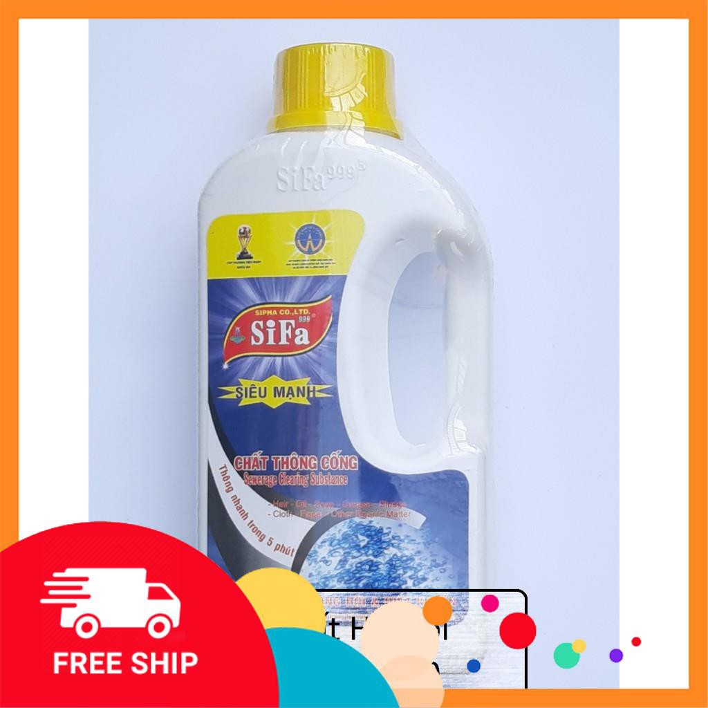 Nước thông bồn cầu, thông cống siêu tốc Sifa chai 700g, 1400g