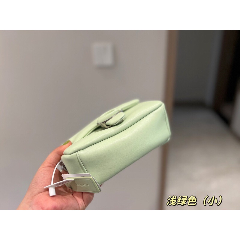 Túi đeo chéo/đeo vai da thật màu trơn chữ C Coach Pillow Tabby cao cấp màu xinh trẻ trung