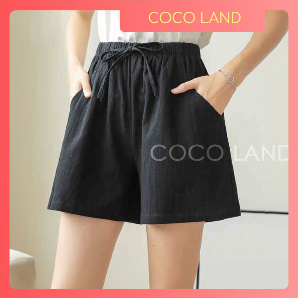 Quần đùi short đũi nữ, vải đũi mầu đen, be, xám, trắng nhẹ nhàng, dáng lửng thấm hút mồ hôi mặc ở nhà thoải mái | BigBuy360 - bigbuy360.vn