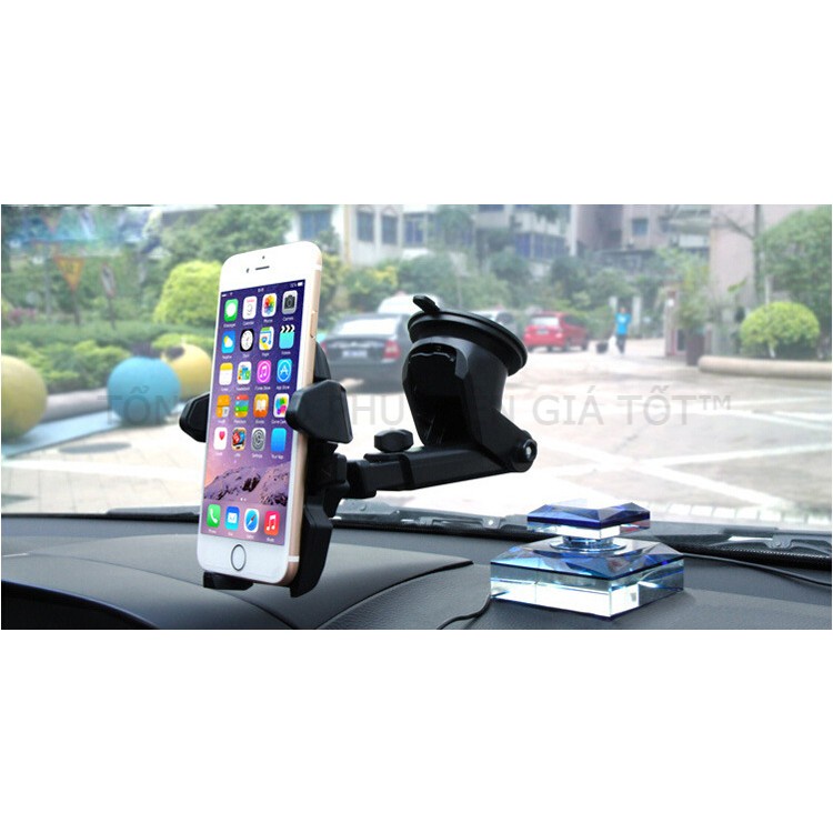 Kẹp điện thoại trên ô tô xoay 360, giá đỡ đa năng 3 chức năng cho xe hơi | BigBuy360 - bigbuy360.vn