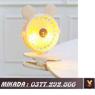 Quạt tích điện mini kẹp bàn có đèn Baseus chính hãng siêu bền cực mát cao cấp | BigBuy360 - bigbuy360.vn