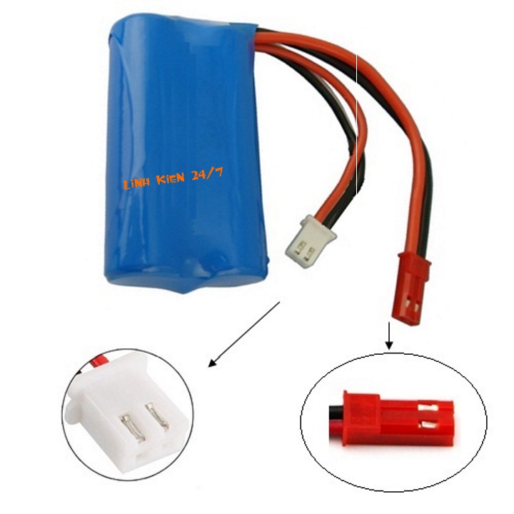 Pin sạc lithium 2S 18650 7.4V-8.4V Dung Lượng 3000mah