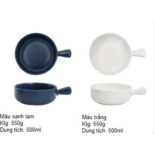 Bát 550ml có tay cầm (Trắng)
