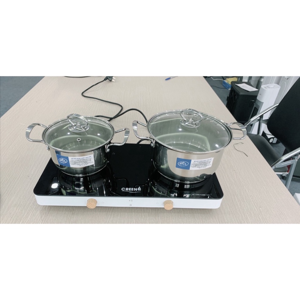 Bếp điện, Bếp điện từ đôi dương Creen CR - IHPMI968MS - 310, Hàng chính hãng, Bảo hành 12 tháng