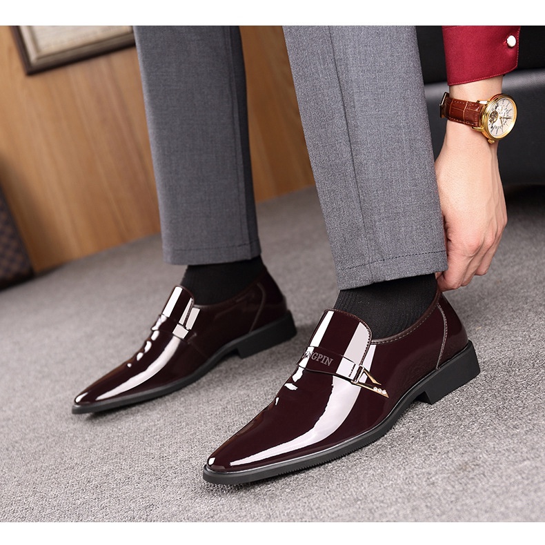 Giày nam da bóng công sở thời trang Hàn Quốc ngày cưới GDN063