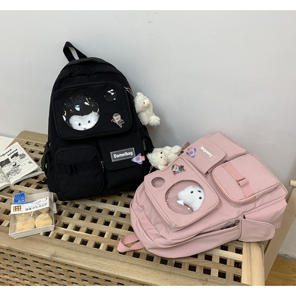 Balo cặp ulzzang basic nữ thời trang ( ko kèm gấu)đi học đi chơi du lịch giá rẻ vừa laptop canvas CHỐNG NƯỚC | thegioiba