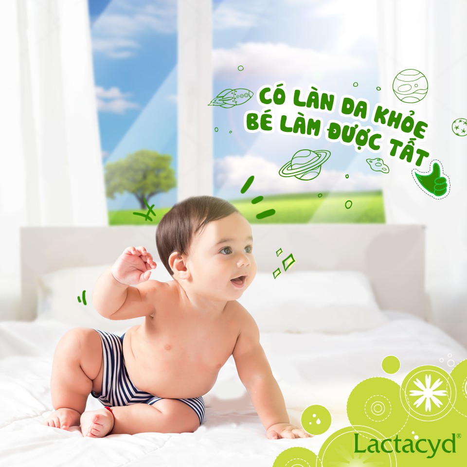 Sữa Tắm Gội  LACTACYD milky 250ml, sữa tắm gội chiết xuất tự nhiên an toàn cho bé - Monnie Kids