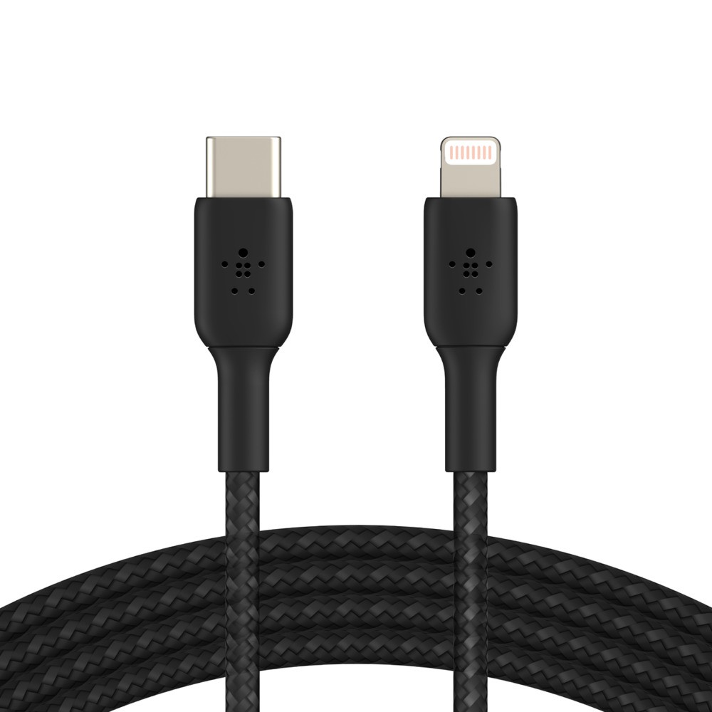 Cáp USB-C to Lightning BOOST CHARGE Belkin vỏ dù, chứng chỉ MFi, sạc nhanh 30W, 1m/ 2m - hàng chính hãng - CAA004bt
