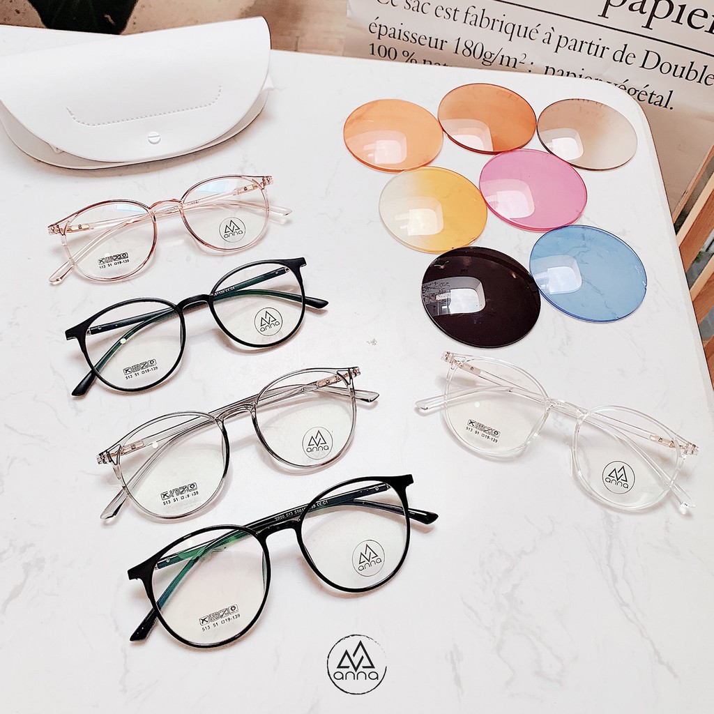 Gọng kính mắt thời trang nam nữ ANNA dáng tròn cá tính chất liệu nhựa dẻo 190HQ062 | BigBuy360 - bigbuy360.vn