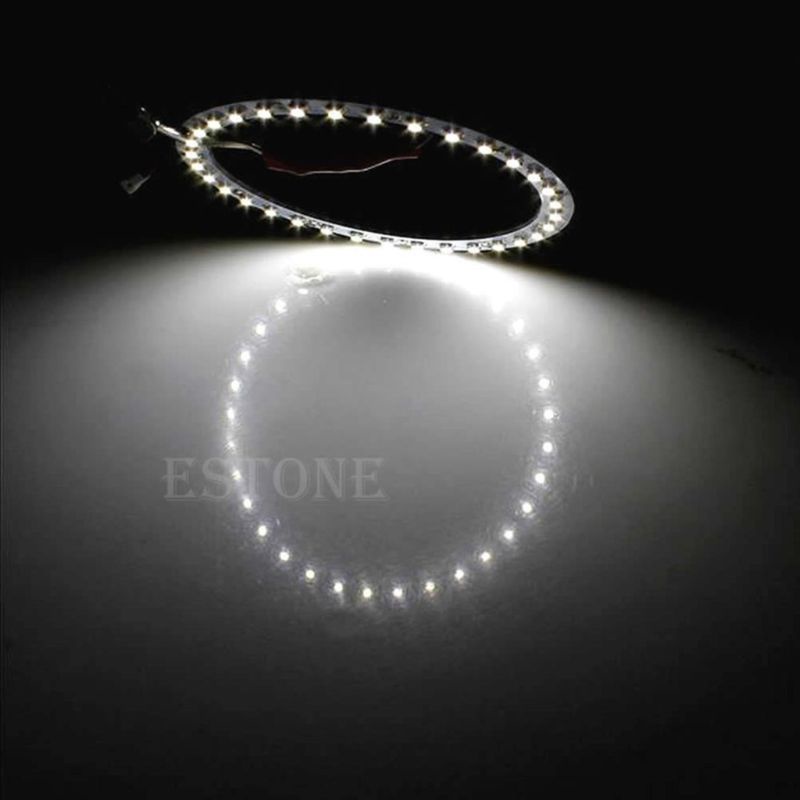 Bộ 2 đèn LED hình vòng tròn 100mm 33-SMD DC 12V ánh sáng trắng cao cấp