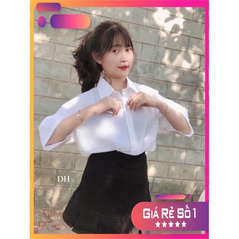 Áo sơ mi tay lỡ 1 túi