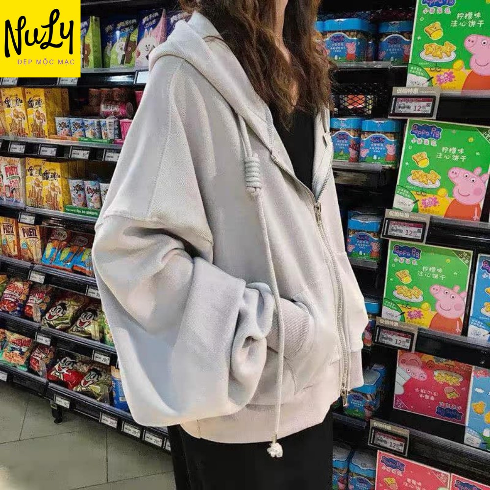 Áo Khoác Hoodie Trơn Unisex Tay Bồng Form Rộng, Chất Nỉ Ngoại Dày Dặn, Mẫu Mới - HDKK | BigBuy360 - bigbuy360.vn