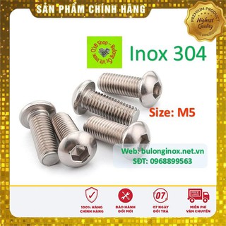 [HÀNG SẮN] Bulong inox chìm cầu size M5 , ốc lục giác chìm đầu bi, inox 304