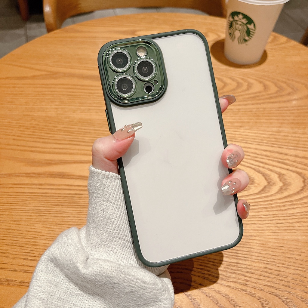 Mới Ốp Điện Thoại Cứng Trong Suốt Mạ Viền Sang Trọng Cho iPhone 13 Pro MAX 11 12 Pro MAX