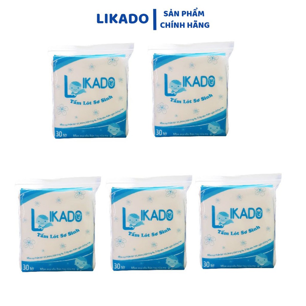 [LIKADO] Tấm lót cho trẻ sơ sinh Likado 30 miếng/1 túi kích thước (22x22cm) (combo mua 5 tặng 1)