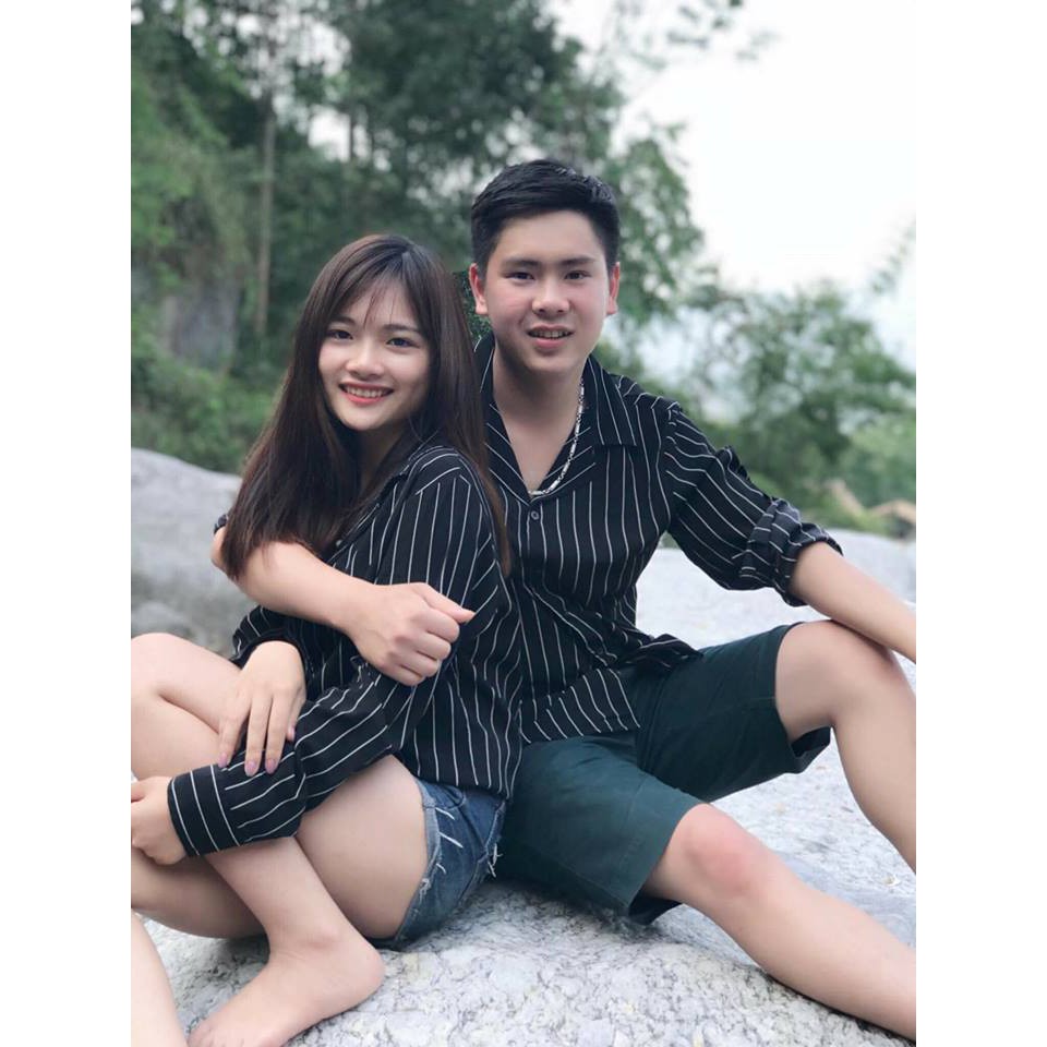 Áo Sơ Mi Sọc Dài Tay Chất Lụa Thời Trang Nam Nữ Unisex