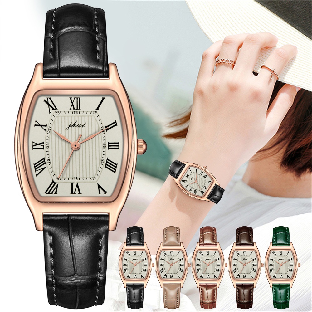 Đồng hồ nữ dây da mặt vuông D-ZINER ND61 chính hãng bền đẹp chính hãng cao cấp - LINDO