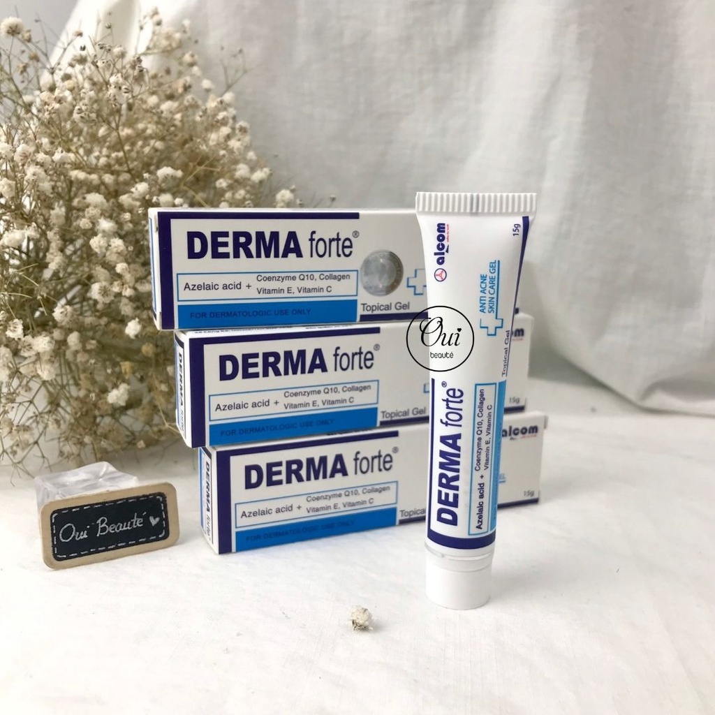 Gel dưỡng giảm mụn Derma Forte, Kem dưỡng mờ thâm mụn 15g Ouibeaute