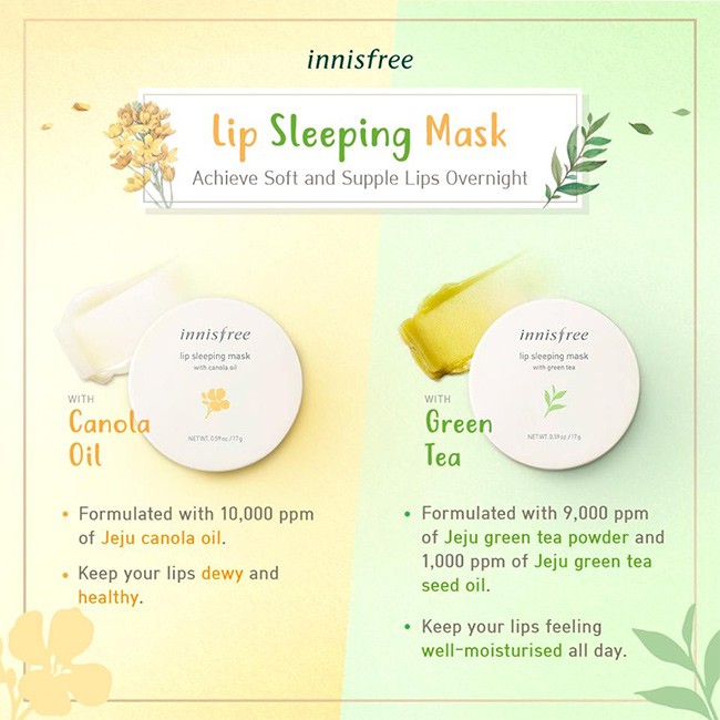 Mặt Nạ Ngủ Môi Innisfree Lip Sleeping Mask With Green Tea 17g | BigBuy360 - bigbuy360.vn