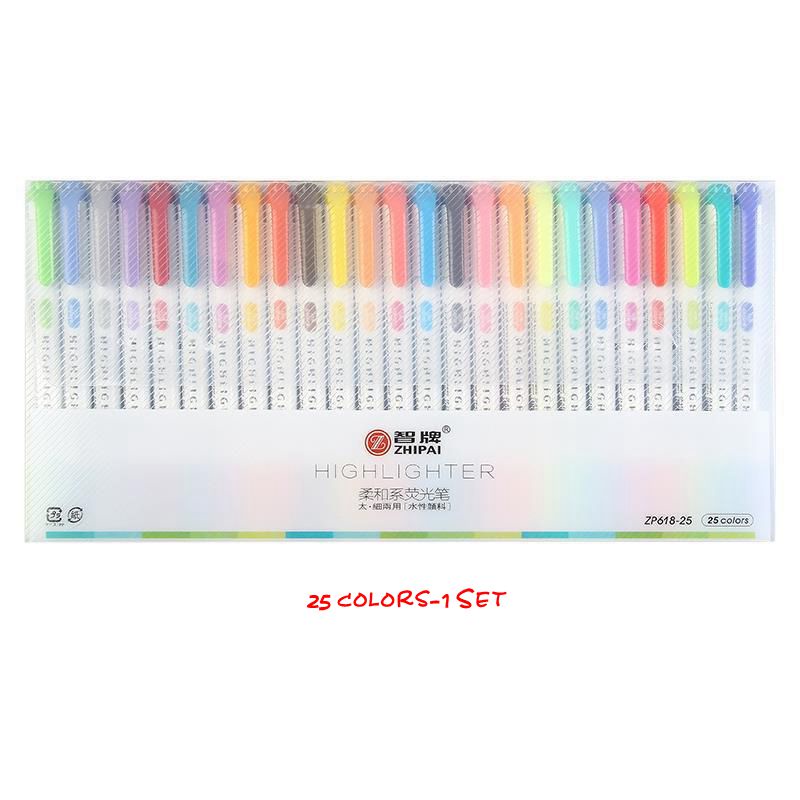 Set 5/25 bút dạ quang nhiều màu sắc tiện dụng