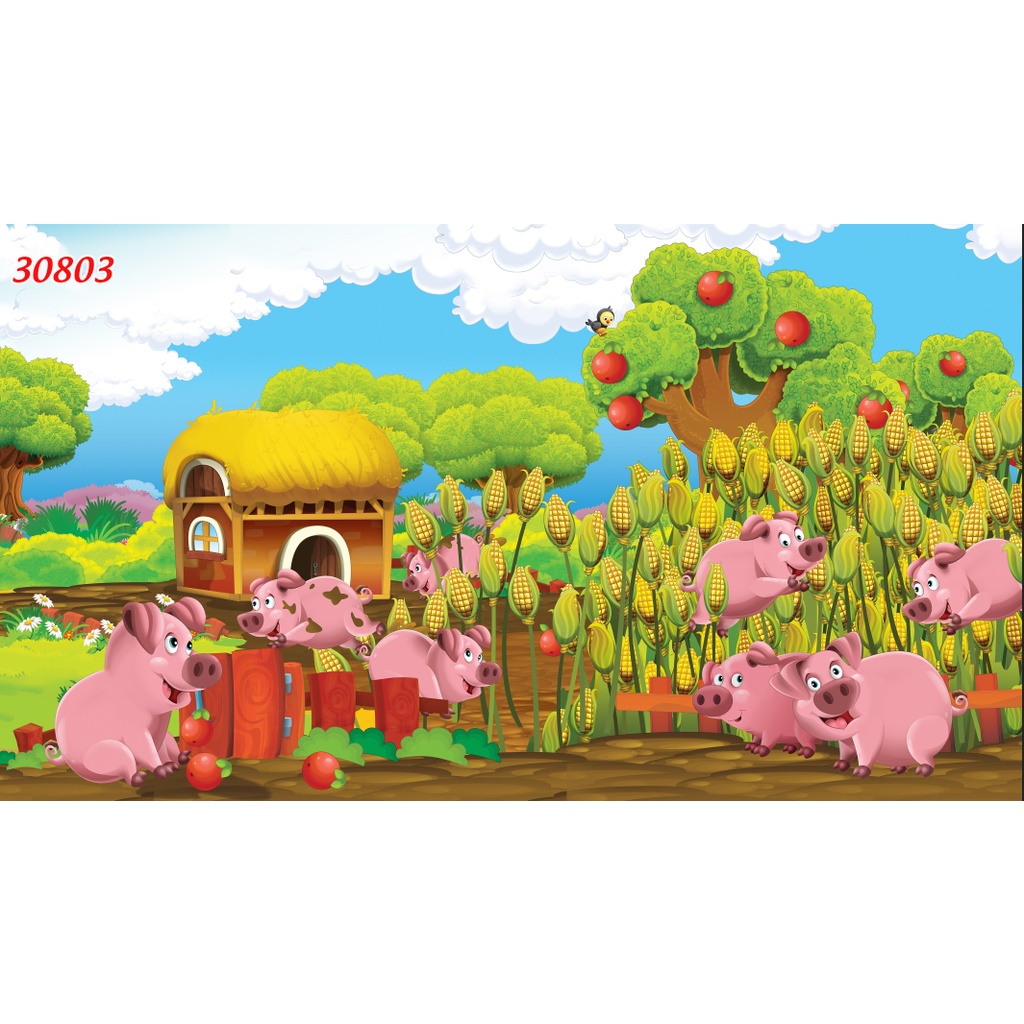 Tranh Dán Tường Chủ Đề THẾ GIỚI TRẺ THƠ 3D