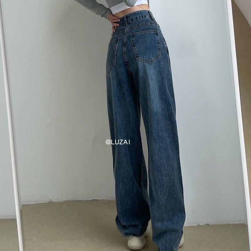 Quần Denim Thời Trang retro Cá Tính Trẻ Trung