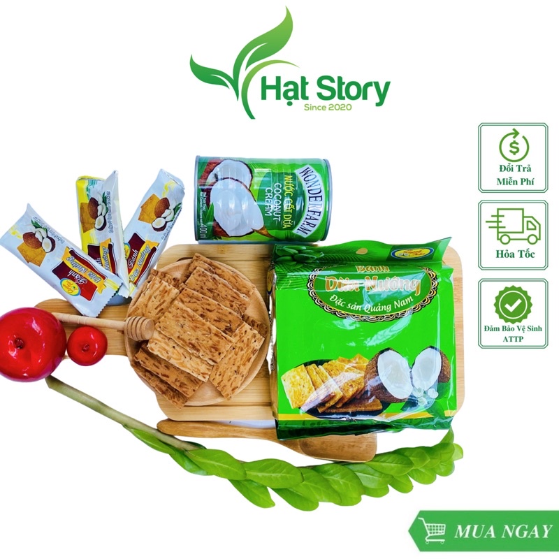 1 Gói Bánh Dừa Nướng Quỳnh Trân 180Gr Thơm Giòn Ngon Vị Dừa