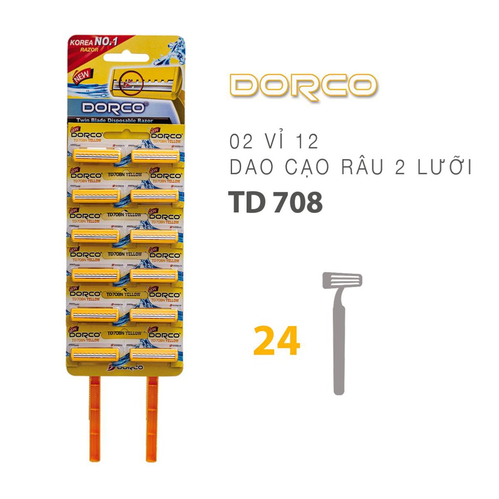 Dạo Cạo Râu Dorco Vàng 2 Lưỡi SÔC