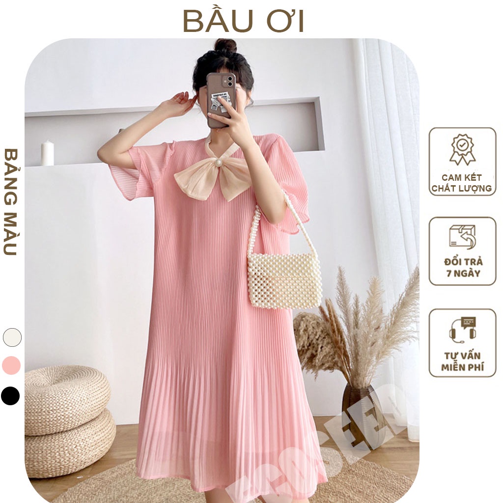 [BAUOII V85] VÁY BẦU CÔNG SỞ DẬP LY CHẤT VOAN SANG CHẢNH - ĐẦM BẦU BABYDOOL DỰ TIỆC THỜI TRANG HÀN QUỐC FREE SIZE