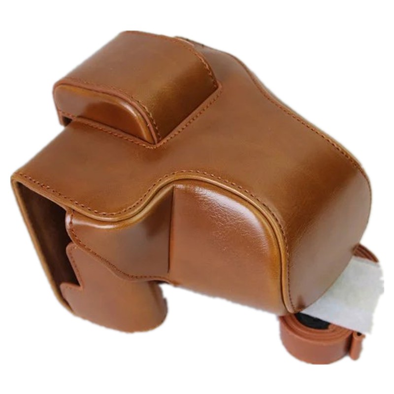 Túi Da Pu Đựng Máy Ảnh Canon Eos M5 Kèm Dây Đeo Cổ 15-45mm Lens