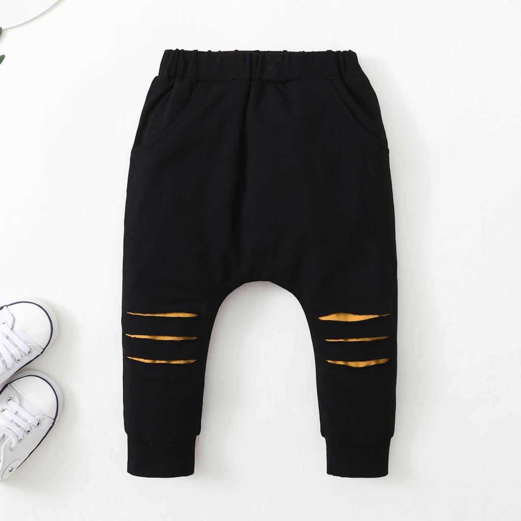 Set áo tay dài + quần dài thể thao Mikrdoo vải cotton thời trang mùa thu cho bé trai 1-6 tuổi