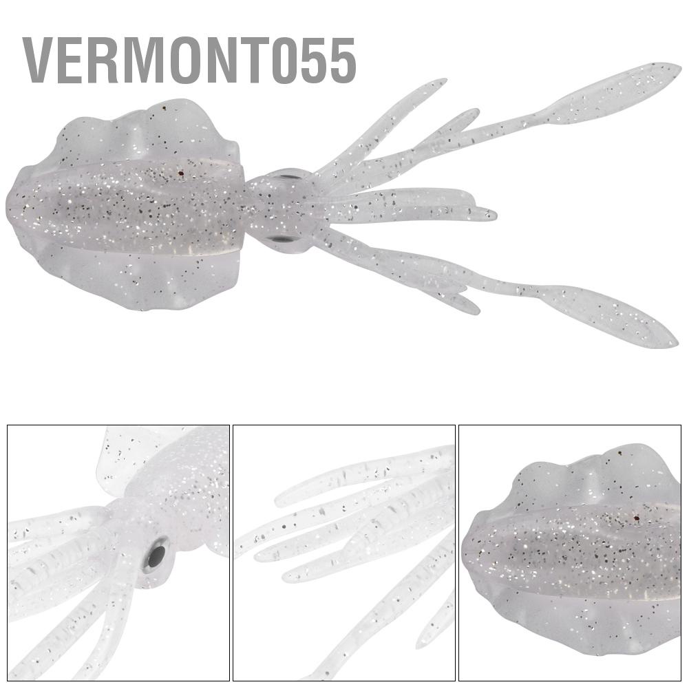 Vermont055 2Pcs Squid Shape Soft Bait Artificial Fish Lure Tackle for Sea Boat Fishing