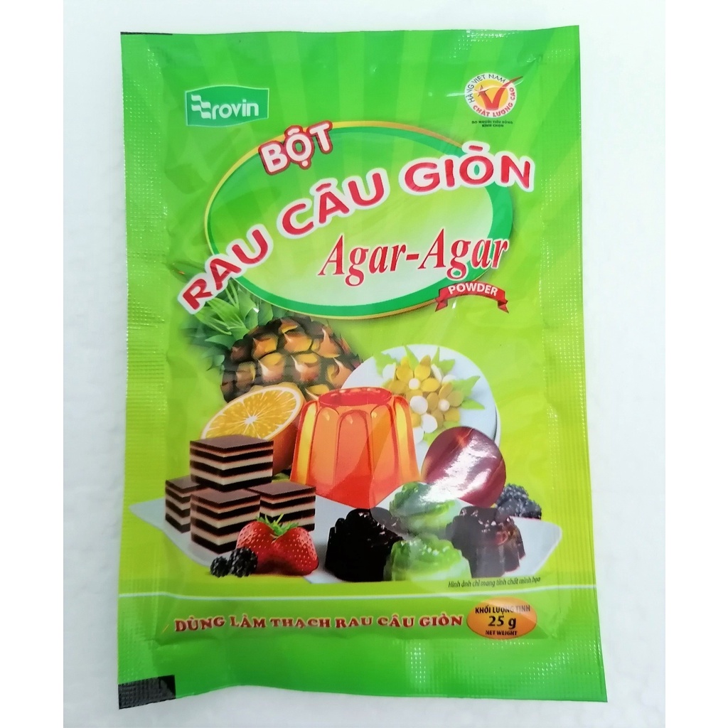 [25g - GIÒN] BỘT THẠCH RAU CÂU GIÒN [VN] ROVIN Agar - Agar Powder (halal)