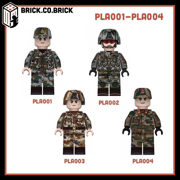 Nhân vật Mini Lính Đồng Phục Quân Đội Thế Chiến Đồ chơi Lắp ráp World War PLA001 PLA004
