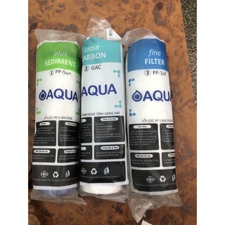 Bộ 3 quả Lõi lọc nước Aqua dùng được cho tất cả các dòng máy RO