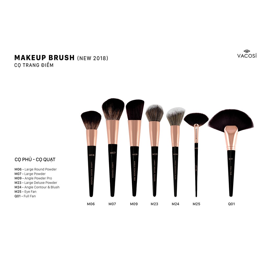 Cọ Đánh Má Hồng Đầu Xéo Chuyên Dụng Cho MakeUp Artist Vacosi Angle Contour & Blush Brush M24