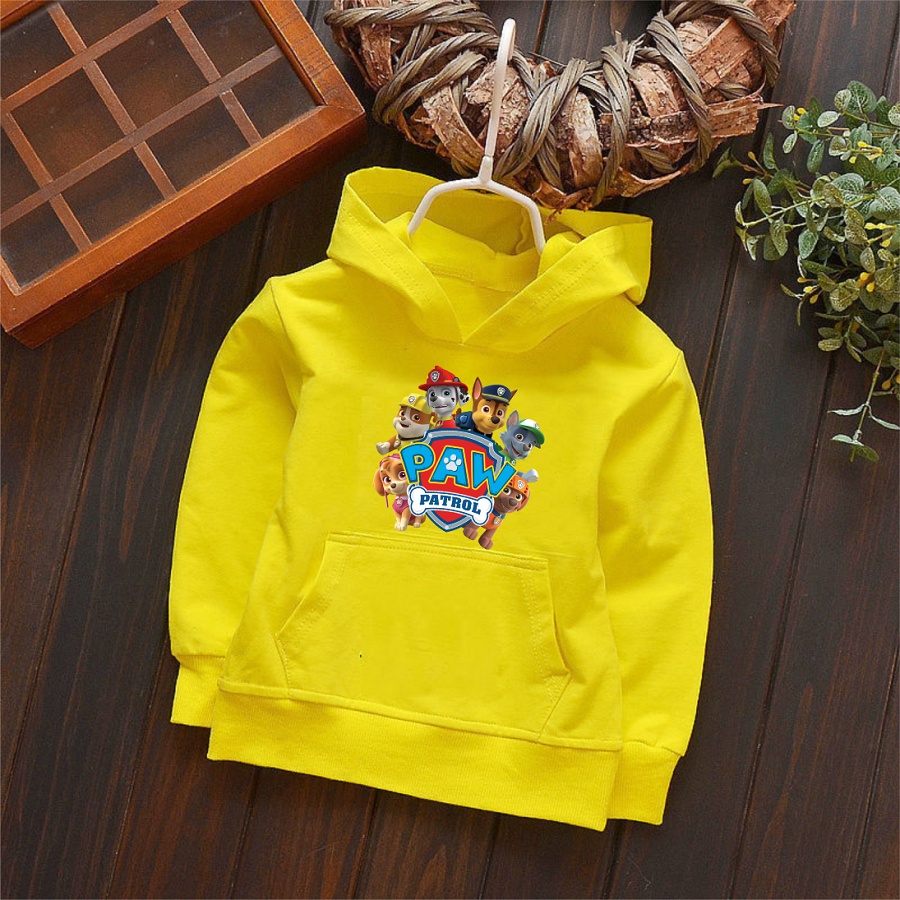 Áo hoodie đội chó cứu hộ paw patrol màu vàng bé trai bé gái đều mê