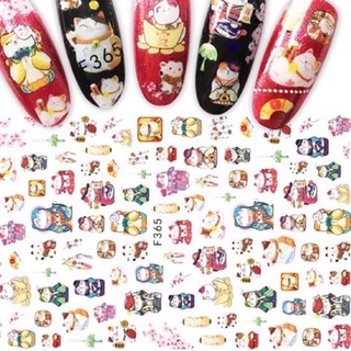 sticker dán móng mèo thần tài