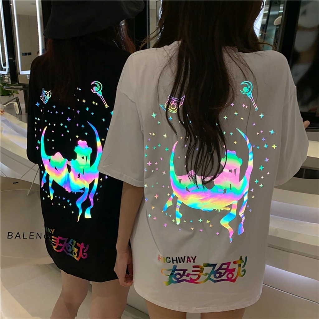 Áo thun Stee Phản quang 7 màu MOON HIGHWAY Unisex