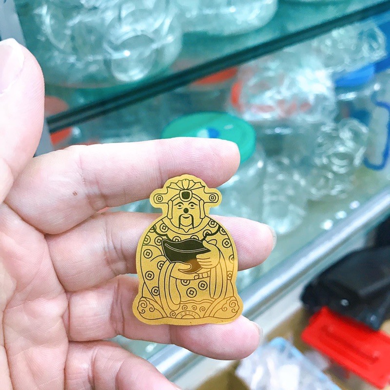 Ông thần tài mạ vàng ốp dán điện thoại,Miếng ốp dán điện thoại ông thần tài-Minh Tâm Jewelry