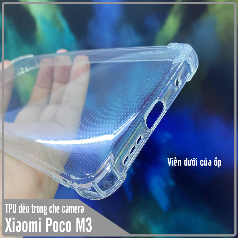 Ốp lưng cho Xiaomi Poco M3 TPU Trong Suốt Che Camera