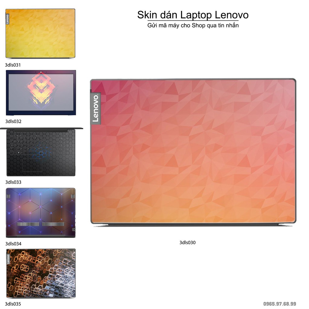 Skin dán Laptop Lenovo in hình 3D Color (inbox mã máy cho Shop)