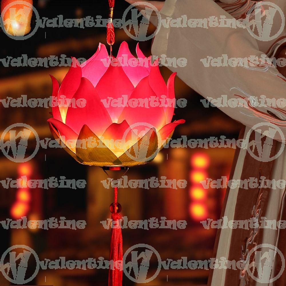 Lồng Đèn LED Hình Hoa Sen Thủ Công Phong Cách Retro
