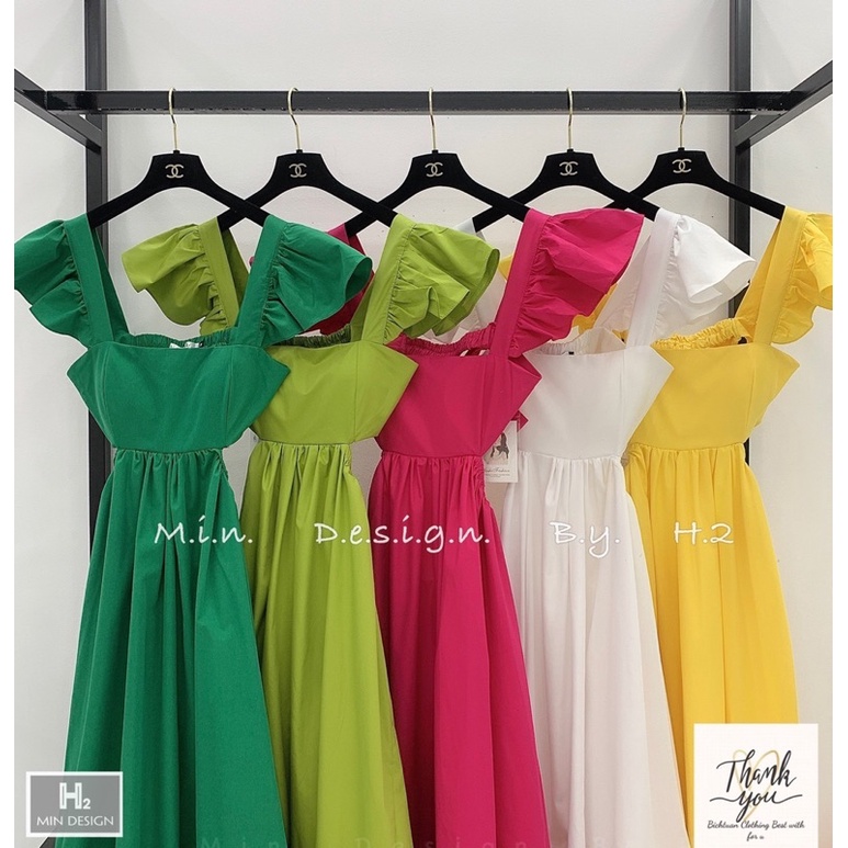 Váy thô maxi nữ nơ lưng tay cánh tiên form dáng xuông - Đầm maxi nơ tay hở lưng cho nữ | BigBuy360 - bigbuy360.vn