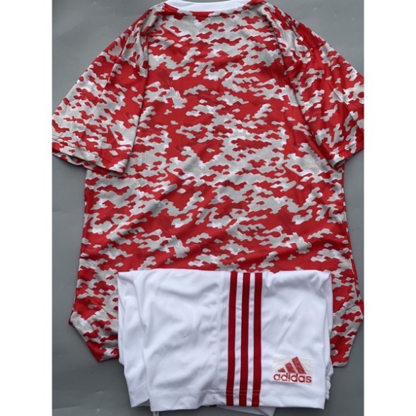 Áo Bóng Đá Mu trainning tập luyện áo đỏ vằn quần trắng 2021 2022