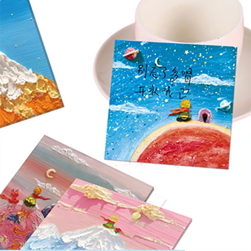 Set 90 Tờ Giấy Ghi Chú Họa Tiết Hoàng Tử Bé Hoa Hồng/ Hành Tinh Ba Chiều Sáng Tạo Dễ Thương Sáng Tạo Dành Cho Học Sinh