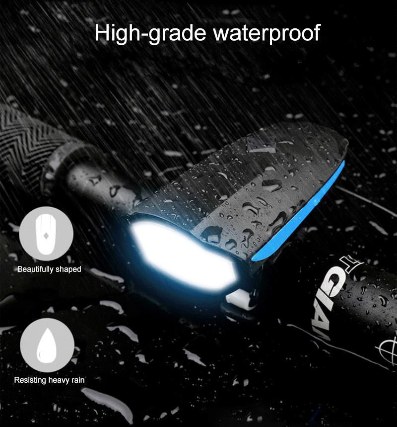 Đèn LED chiếu sáng phía trước xe đạp kèm còi 250 Lumens sạc USB tiện dụng