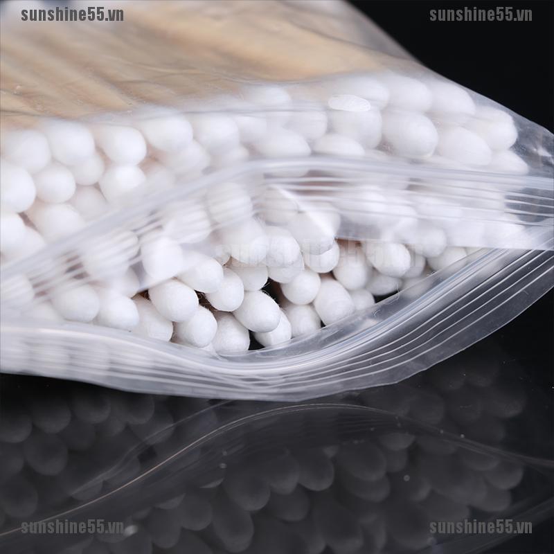 Set 100 Tăm Bông Cotton Hai Đầu Dùng Một Lần Trang Điểm Hàng Ngày